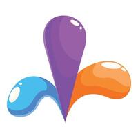 Colorful paint drops making abstract shape vector