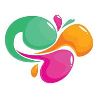 Colorful paint splashing and forming abstract shape vector