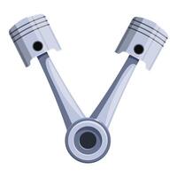 V engine pistons and crankshaft working together vector