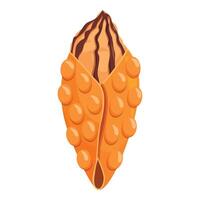 Delicious bubble waffle with chocolate cream filling being held by hands vector