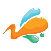 Abstract liquid shape stretching and forming colorful blobs vector
