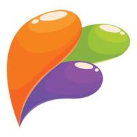 Three colorful drops creating abstract composition vector