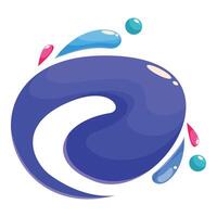 Blue abstract shape splashing liquid forming a swirl vector