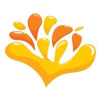 Orange and yellow liquid splashing and forming a crown shape vector