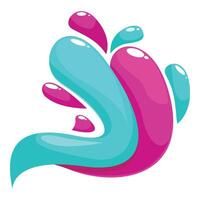 Turquoise and pink paint splashing and mixing together vector