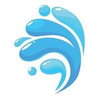 Blue water splashing making dynamic shape with bubbles vector