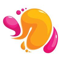 Orange and pink paint splashing and forming abstract shape vector