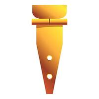 Golden metal hinge connecting two objects together vector