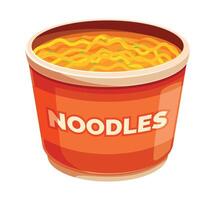 Steaming hot cup of instant noodles waiting to be enjoyed vector