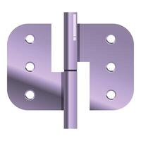 Metallic door hinge connecting two parts together vector