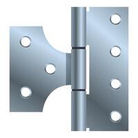 Steel door hinge connecting two parts providing functionality vector