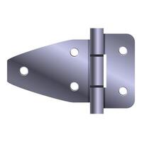 Metal door hinge connecting two objects together vector