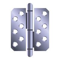 Door hinge connecting two metal plates with screws vector