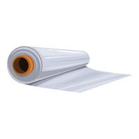 Big roll of stretch wrap lying on white background vector