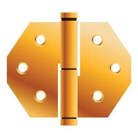Realistic door hinge with gold effect for interior design projects vector