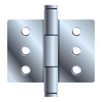 Realistic metal door hinge connecting two objects vector