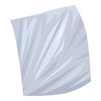 Single crumpled plastic bag floating on white background vector