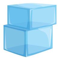 Two transparent ice cubes stacked on each other vector