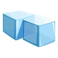 Two cartoon ice cubes melting on white background vector