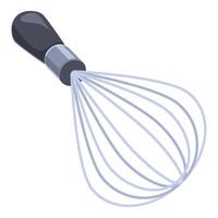 Metal whisk showing blending wires for baking utensil vector