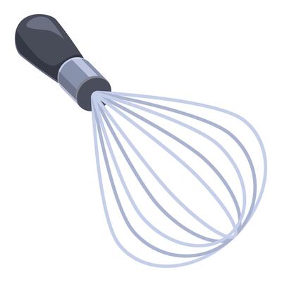 Metal whisk showing blending wires for baking utensil