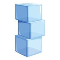 Three transparent ice cubes forming a tower vector