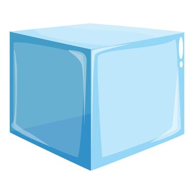 Frozen blue ice cube making cold drink icon