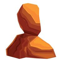 Balancing rock standing on another rock formation vector