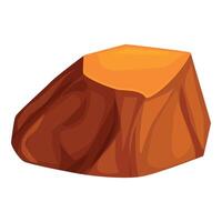 Huge brown stone with flat top standing on white background vector