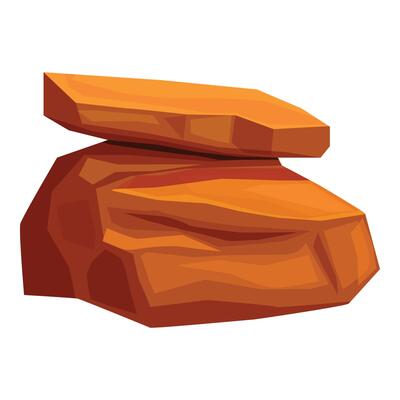 Big brown stone resting on another big stone
