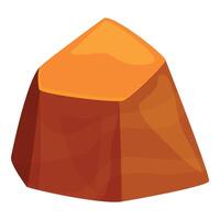 Piece of amber stone with shiny surface illustrating gemstone vector