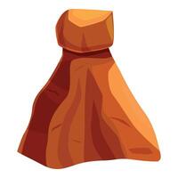 Big brown rock balancing on its tip with small rock on top vector