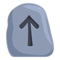 Rune stone showing the way up with arrow symbol vector
