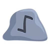 Grey stone with engraved rune jera representing harvest and reward vector