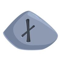 Gray stone with engraved rune gebo representing partnership and generosity vector