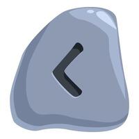 Gray stone with carved laguz rune symbolizing water element vector