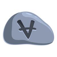 Grey stone showing fehu rune symbol of wealth vector