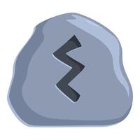 Rune sowilo engraved on a grey stone vector