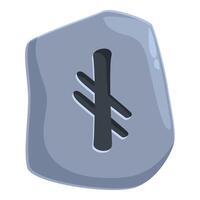 Ancient rune stone depicting algiz symbol of protection vector