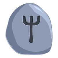 Grey stone showing algiz rune symbolising protection vector