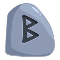 Grey rune stone with berkana ancient symbol engraved on it vector