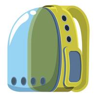 Futuristic pet carrying backpack with transparent front allowing the animal to see vector