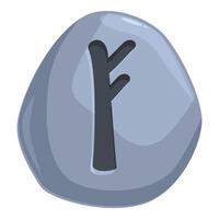 Grey stone showing ansuz rune symbolising knowledge vector