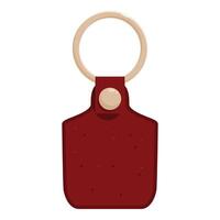 Empty red leather keychain hanging showing space for your content vector