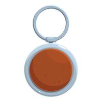 Round leather keychain with metal ring for keys vector