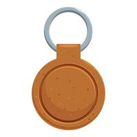 Round wooden keychain with metal ring for easy attachment vector