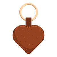 Heart shaped keychain hanging on white background vector