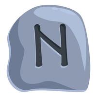 Grey stone showing naudiz rune symbol vector