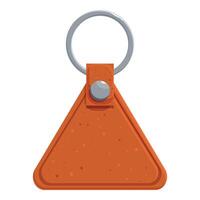 Leather keychain with metallic ring for keys vector