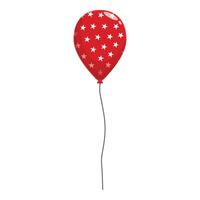 Red balloon with white stars floating on white background vector